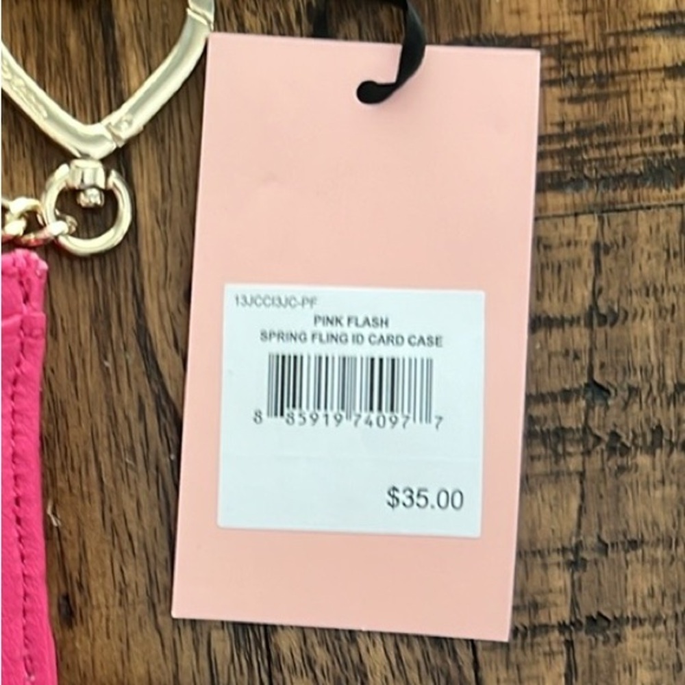 Juicy Couture PINK FLASH SPRING FLING Card Holder with Heart Keychain NWT - Picture 9 of 9